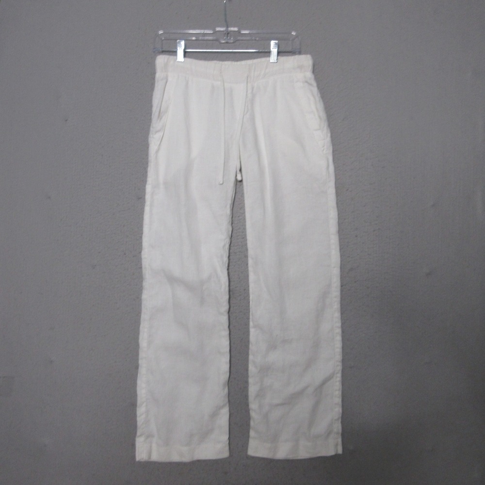 Standard James Perse Pants White Linen Quiet Luxury Straight Leg Minimalist READ